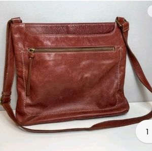 Margot Chestnut Leather Crossbody Tote